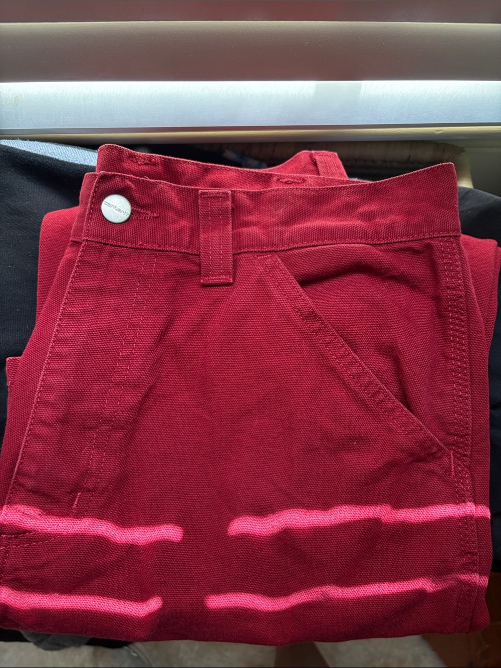 Carhartt WIP Women's Wide-Leg Jeans in Deep Red - Picture 2 of 3